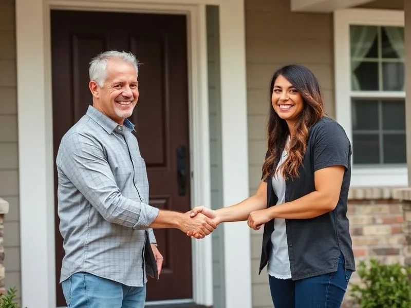 House Kings team member meeting homeowner at their front door