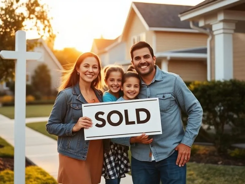 Happy family celebrating selling their home with House Kings